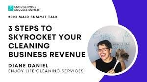 Advertisement for Maid Service Success Summit featuring a talk by Diane Daniel on increasing cleaning business revenue.